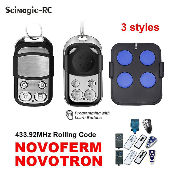 Novoferm Novotron 502 Max43-2 504 Max43-4 512 Mix 43-2 Garageport fjernbetjening til Mtr43-2 Mchs43-2 Mnhs433-02 Mnhs433-04 New Style3 Style3