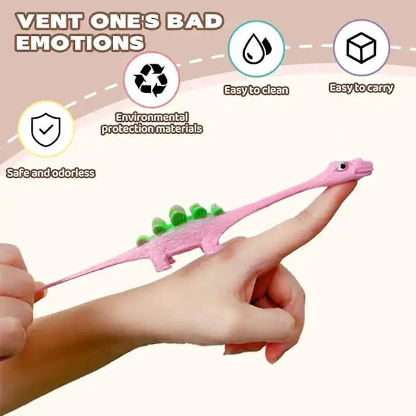10 stk. Lingshot Dinosaur Fingers Legetøj Flyvning Spil Stress-resistent Elastisk