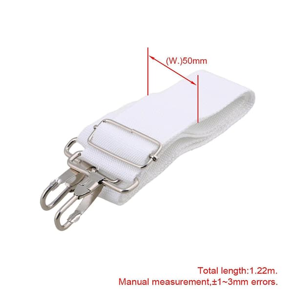 För 50mm Bredd Vit Justerbar Nylon Marsch Virveltrumma Bärrem WS4026