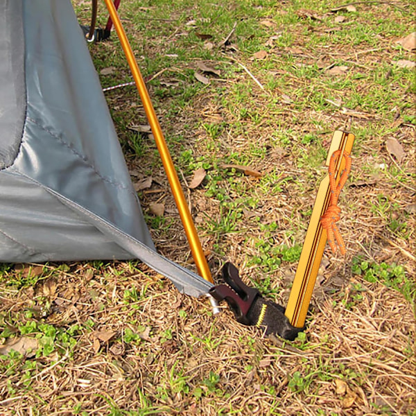 12 stk teltplugger, Y-formet kraftige teltplugger i aluminiumlegering blå campingtelt stake spiker med reflekterende tau for camping, utendørs Gold