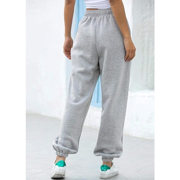 Joggingbukser i grå og fleece bomuld /XL til kvinder gray XL