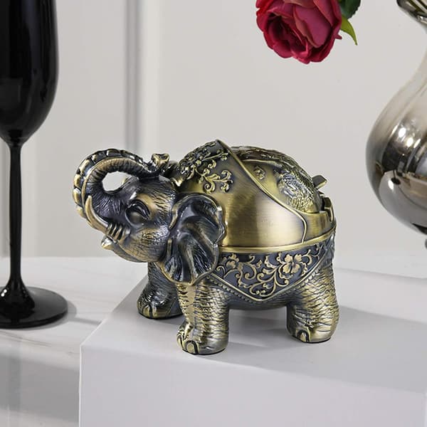 Askebeger, Askebeger med lokk, Vindtett Elefant (Bronse)