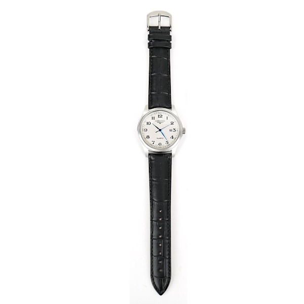 Bekvämt Klockarmband (Läder) i Klassisk Design Svart/Silver