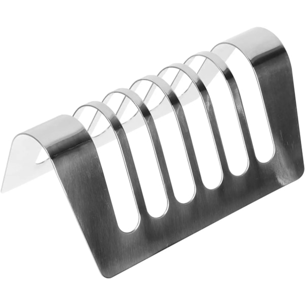 1 stk Brødrist i Rustfritt Stål, Toast Holder, 6 Skiver, Bordstativ for Ristet Brød, Brødrist i Metall, Bakebrett, Frokost 6 kortplatser