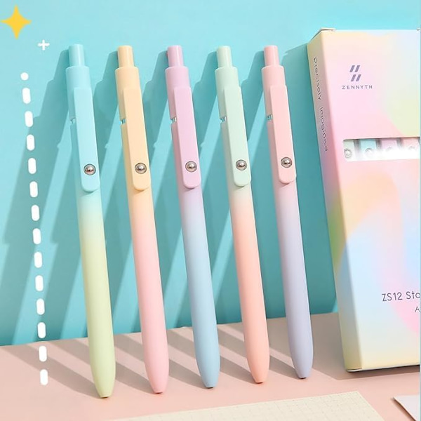 Esteettiset geeli-mustekynät, 10 hienokärkistä sujuvaa kirjoituskynää, Zanshi-gradienttivärikynät päiväkirjaan, kouluun ja toimistoon Zanshi gradient color 10pcs