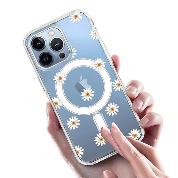 Deksel til iPhone 16 Pro Max Kompatibel med MagSafe Blomstermønster TPU+PC Telefondeksel
