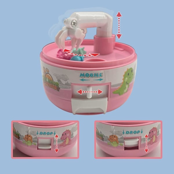 Barnens mini-klorgrepp, leksaksgrepp, dinosaurie-prisspel, miniatyrartiklar, födelsedagspresenter för pojkar och flickor, fingrarleksaker pink