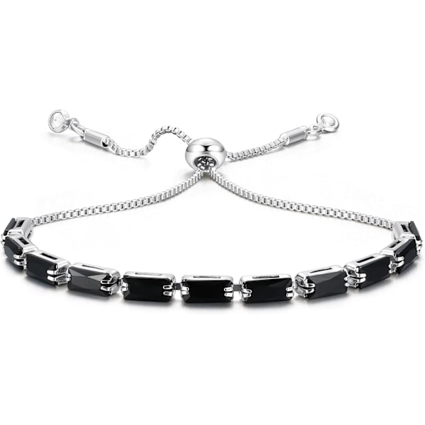 Damsilverarmband, justerbart silverarmband för kvinnor, tennisarmband i silver och guld med flerfärgade zirkonkristaller, present Negro-plate