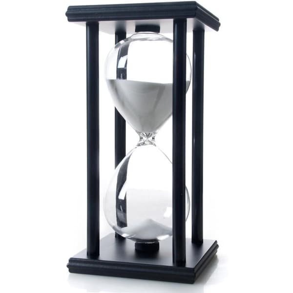 60 minutters sandur, timeglas i træ. Tid: 60 minutter (10% tidsafvigelse) 20x10x10 cm