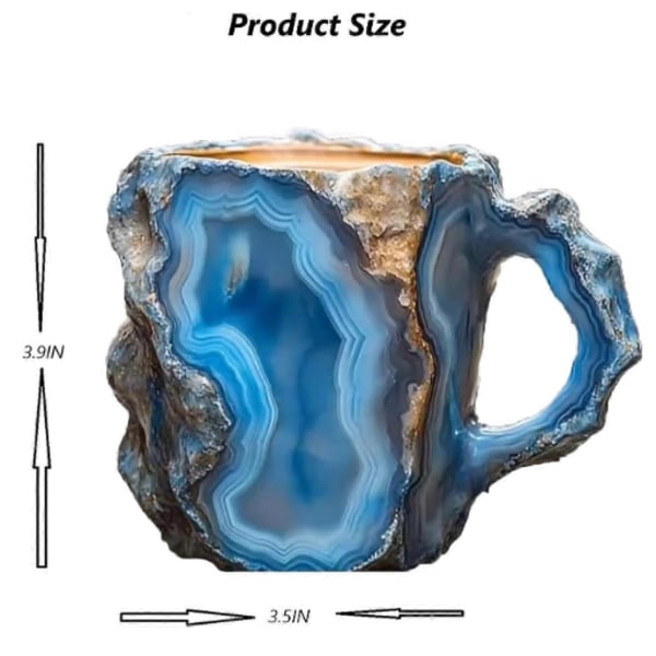 Mineral krystall kaffekopp, flerfarget kaffekopp med håndtak, elegant krystallgave til hjemmet og kontoret amethyst