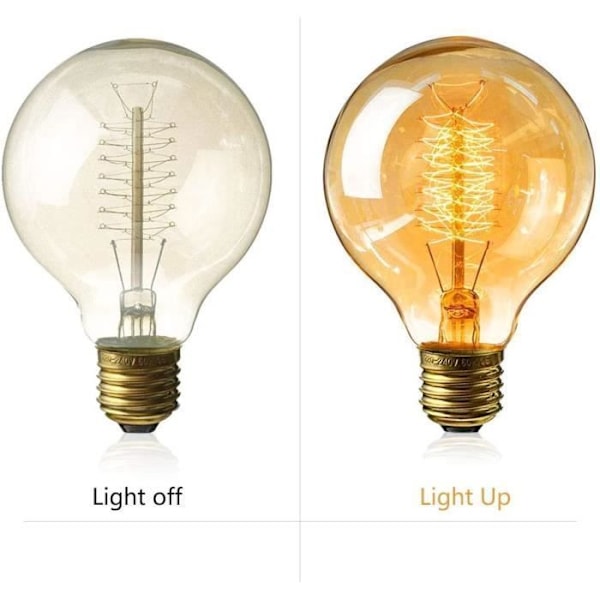 ®RisingFF Vintage Edison Glödlampa E27 - - Varmvit 40W - 4-pack