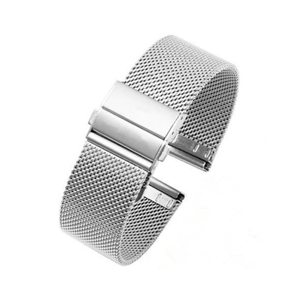 Mesh klokkearmbånd Hurtigutløsning klokkearmbånd Milanese rustfritt stål Mesh armbånd for utskifting, enkelt størrelse klokkefeste gjelder Apple Watch Silver 18mm