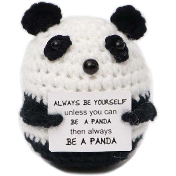 Funny Gifts Positive Panda Gifts Cute Knitted Panda with Positive Words, Positive Present for Valentine's Day Birthday, for Girlfriend Boyfriend