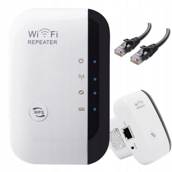Wi-Fi Forstærker Repeater / Udvider Rækkevidde 300 Mbps Wifi Hvid