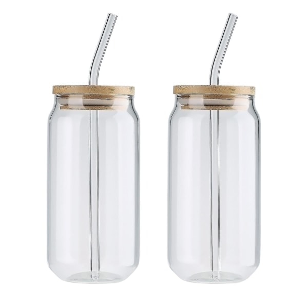 2 dricksglas Burkglas Kall dryck Mjölkglas sugrör