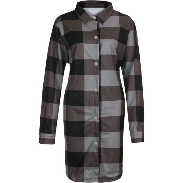 Harmaa naisten takki pitkä ruudullinen casual rento syys/talvi neuletakki /S gray S
