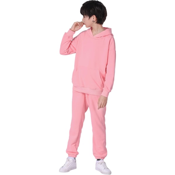 Pink træningsdragt til drenge med bukser og top hættetrøje (10-11 år) pink 10-11