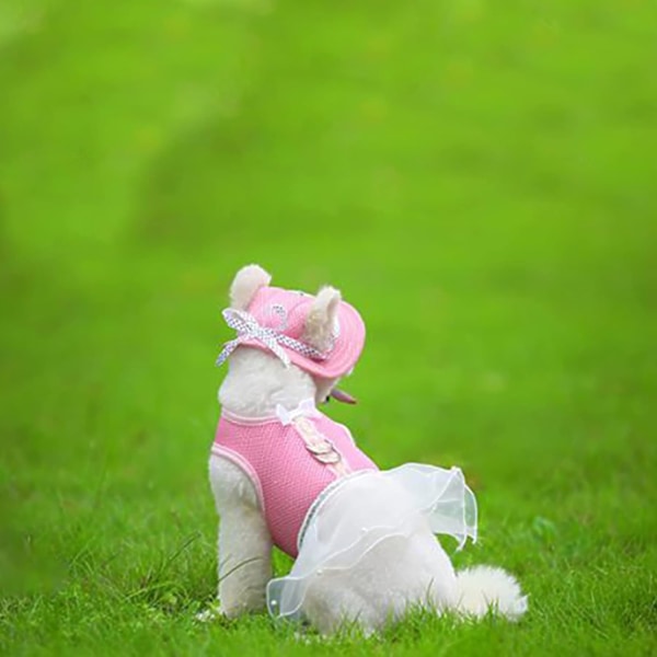 Verano mascota sombrero para el sol perro deportes al aire libre protección solar sombrero para el sol perros pequeños cachorros gatos pink L