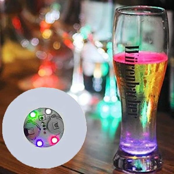 Led-brikke, 20 stk fargerike Led-klistremerker, opplyste barbrikker, tunnel/flaskelys for øl, vin, glass, drikkevarer, hjem, blinkende lys Rock blue S