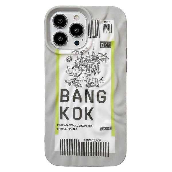 For iPhone 15 Pro Max Deksel Lysende Flybillett Mønster Trykk TPU Telefondeksel