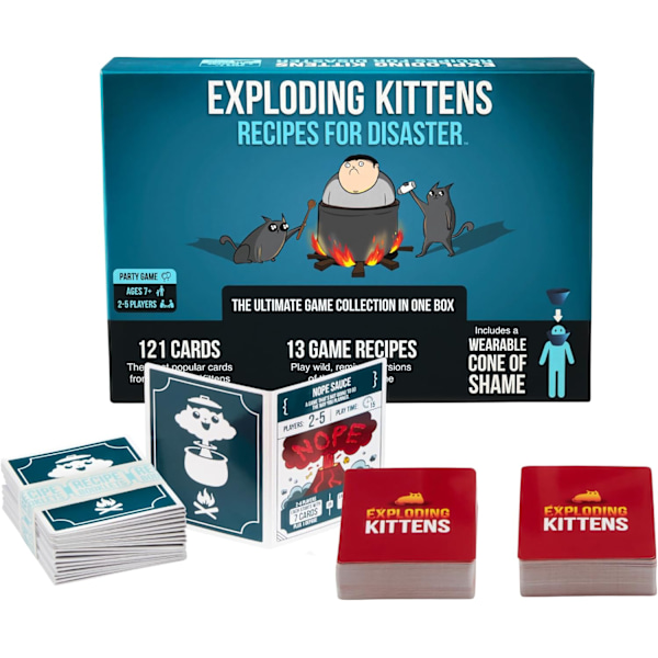 Exploding Kittens' Recipes for Disaster Exploding Kittens Deluxe Spelset - Kortspel för Vuxna, Tonåringar och Barn - Roliga Familjespel