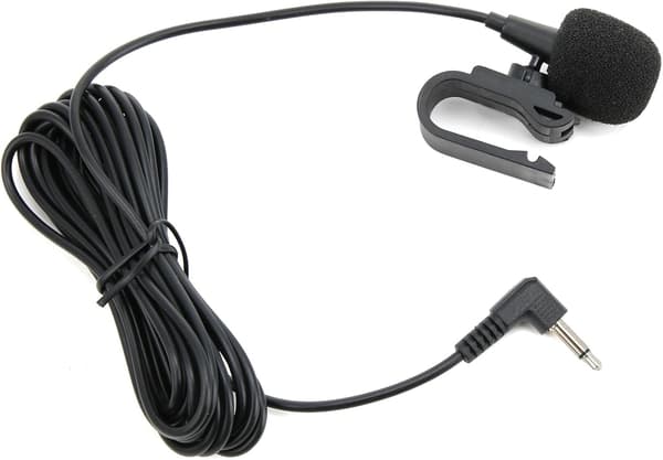 Extern mikrofon för bil med 3,5/2,5 mm jack, bärbar självhäftande för bil DVD-stereosystem och Bluetooth, 3 meter kabel, plug and play