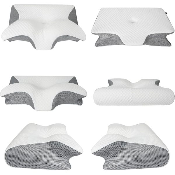 Ortopedisk Nackkudde Memory Foam Sovkudde för Nack- och Ryggsmärta Grå gray