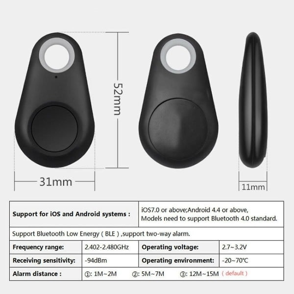 pcs Keys Finders Wallet Tracker Luggage Finder fungerar med smartphone-app