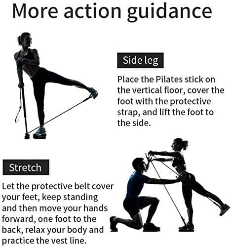 Styrketräning Yoga Pilates Stick - Gym Resistance Band Bar Kit
