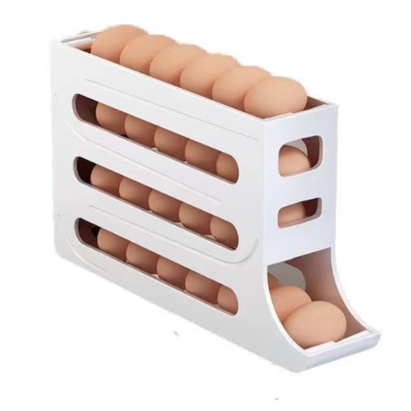 Rolling egg storage box refrigerator side door egg rack roll egg fresh-keeping box space saving rectangular