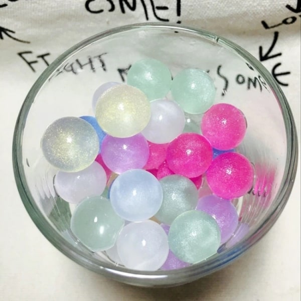 2 hydroponiske perler blomst Krystallfarge lys babyfarge flash krystall gjørme perler ca 1000 pluss 10 overlord perler/pose Small bead
