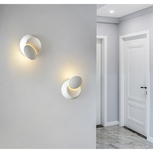LED kreativ halvmåne vägglampa (vitt 5W varmt ljus) vit