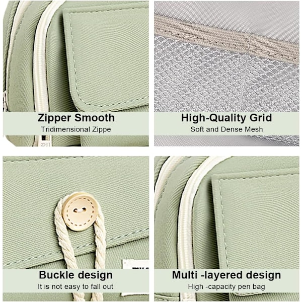 Pencil Case til drenge og piger, skoleartikler, makeup taske, opbevaring, gave til mellem- og gymnasium, kontor, college, studerende, voksne, teenagere