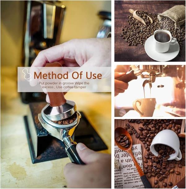 Kaffekvern Solid Trehåndtak, Kaffestempel (51mm)