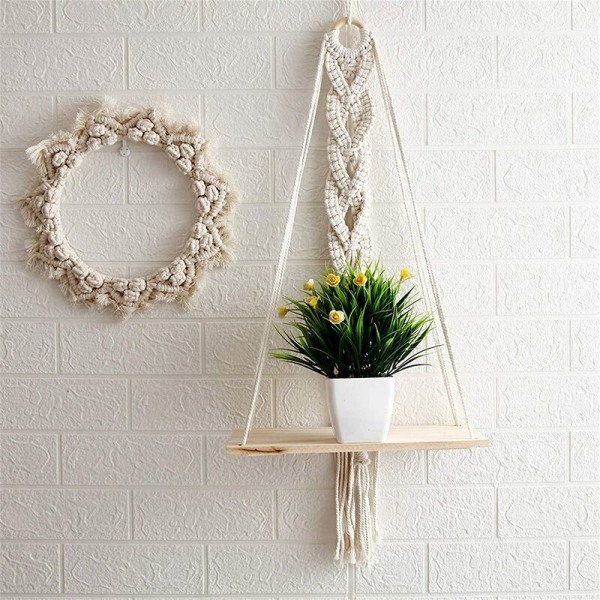 Tämä valkoinen kudottu kuvakudosteline 32*70cm puuvillaköysi käsintehty pohjoismainen seinäkoristelu, kodin sisustukseen, olla