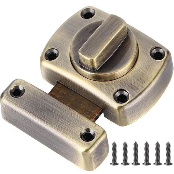 Badrumsdörrlås Vridbart Skåp Fönsterhasp Säkerhetslås (Grön Brons - 2-pack, 55mm)