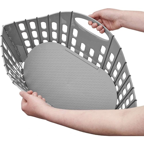 Hopfällbar enkel tvättkorg, Multifunktionell bärbar smutsig tvättkorg förvaringskorg, väggmonterad förvaringskorg Dark Grey