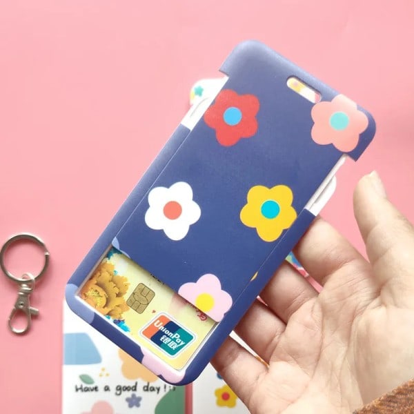 Kreditkortshållare för kvinnor Plast Fashion Cute Female Cover Student Card Case Bus ID Neck Strap Badge E String E String