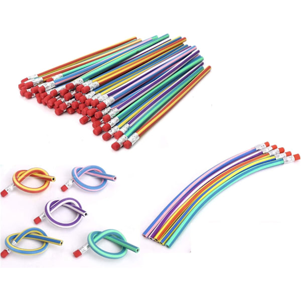 30 Pcs Soft Flexible Bendy Pencils Magic Bend Kids Children School Fun Equipmen