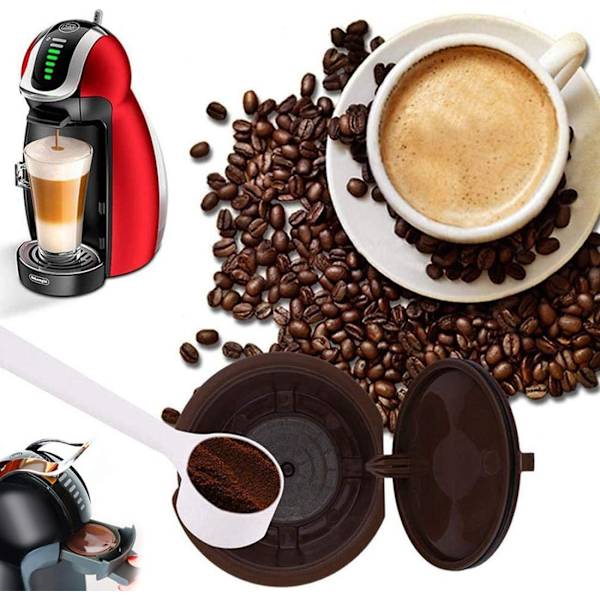 6 stk gjenbrukbare og påfyllbare kaffekapsler
