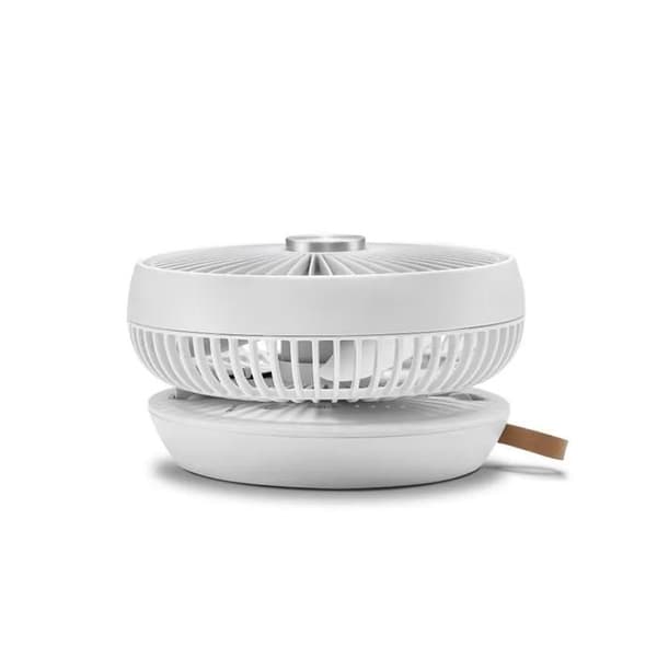 Teleskopisk foldeventilator, genopladelig og fleksibel mini bordventilator med 3 vindniveauer, 5W, HVID