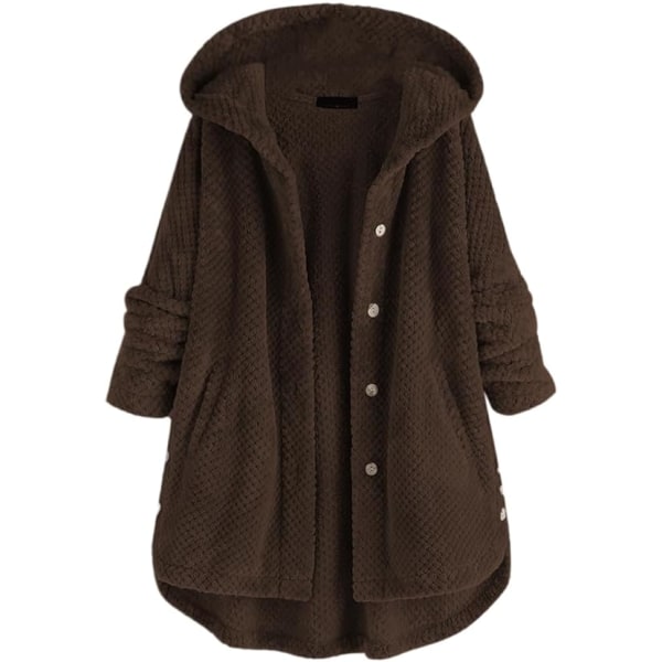 Brun L large size hættetrøje i fleece til kvinder brown L