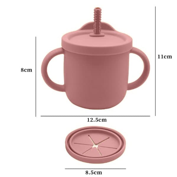 Snackskål i silikon, matboks for barn, initial snackboks