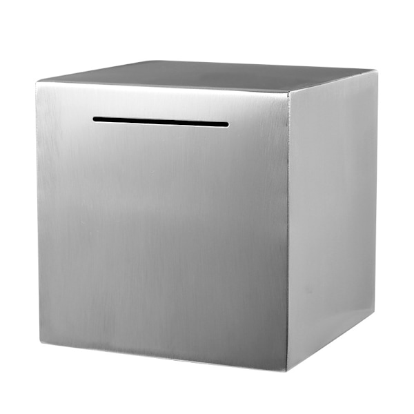 Vuxen Spargrisa i Rostfritt Stål Återanvändbar Vuxen Metall Spargrisa med Lås Spargrisa (20cm, Silver)