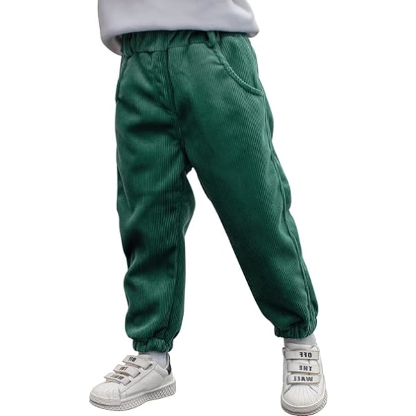 Grønne vinterfløyelbukser for gutter og jenter sportsbukser 120cm green