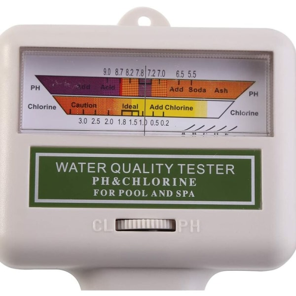 Bærbar klorniveautester 2-i-1 pH og Cl2 klorniveau vandkvalitetsanalysator Tester Monitor vit
