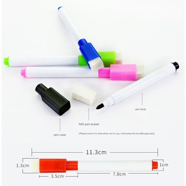 10 stk Magnetiske Tørrmarkører - Whiteboard-markører - Markører 10 black