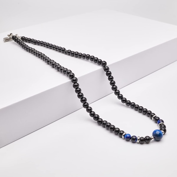 Miesten helminauha | Miesten helminauha | Jalokivi Healing Crystal -kaulakoru Negra / azul