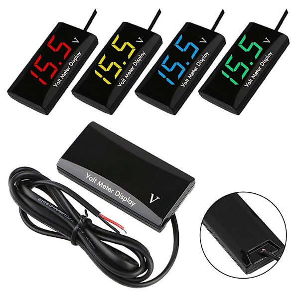12V SPEC Digital LED Display Voltmeter Bil Motorcykel Spændingsmåler Panel Meter Rød