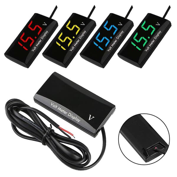 12V SPEC Digital LED-display Voltmeter Bil Motorcykel Spänningspanelmätare Röd